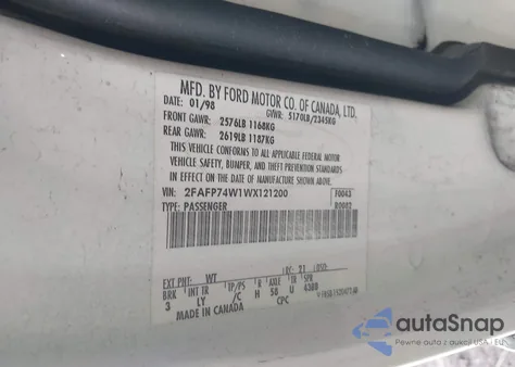 1998 Ford Crown Victoria Lx from USA, damaged, VIN 2FAFP74W1WX121200